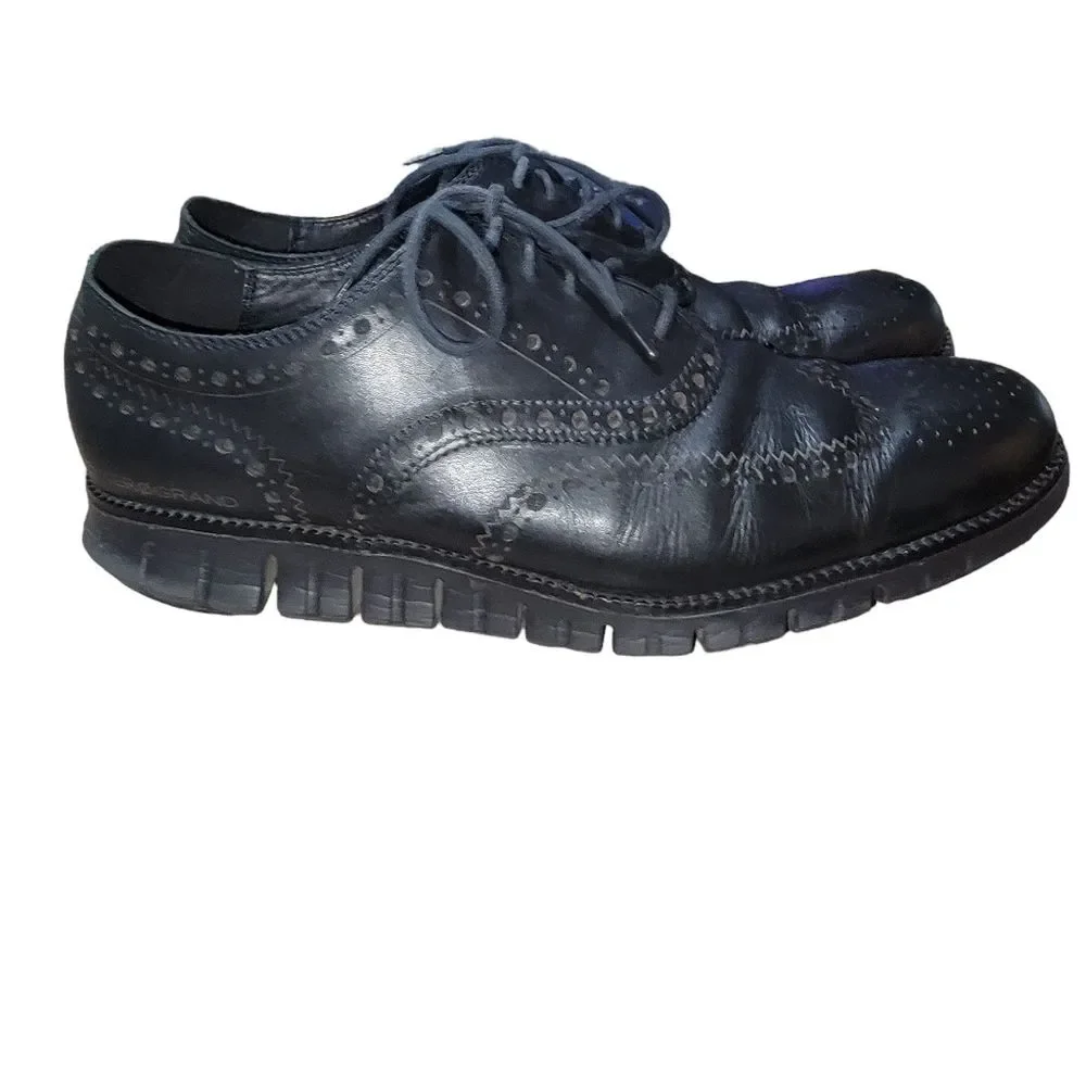 Cole Haan Zerogrand Mens Shoes Black Leather Wingtip Oxford Size 11